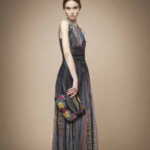 NWOT Just Cavalli Just Cavalli Multicolor Tulle Sleeveless Gown S IT40 $285
